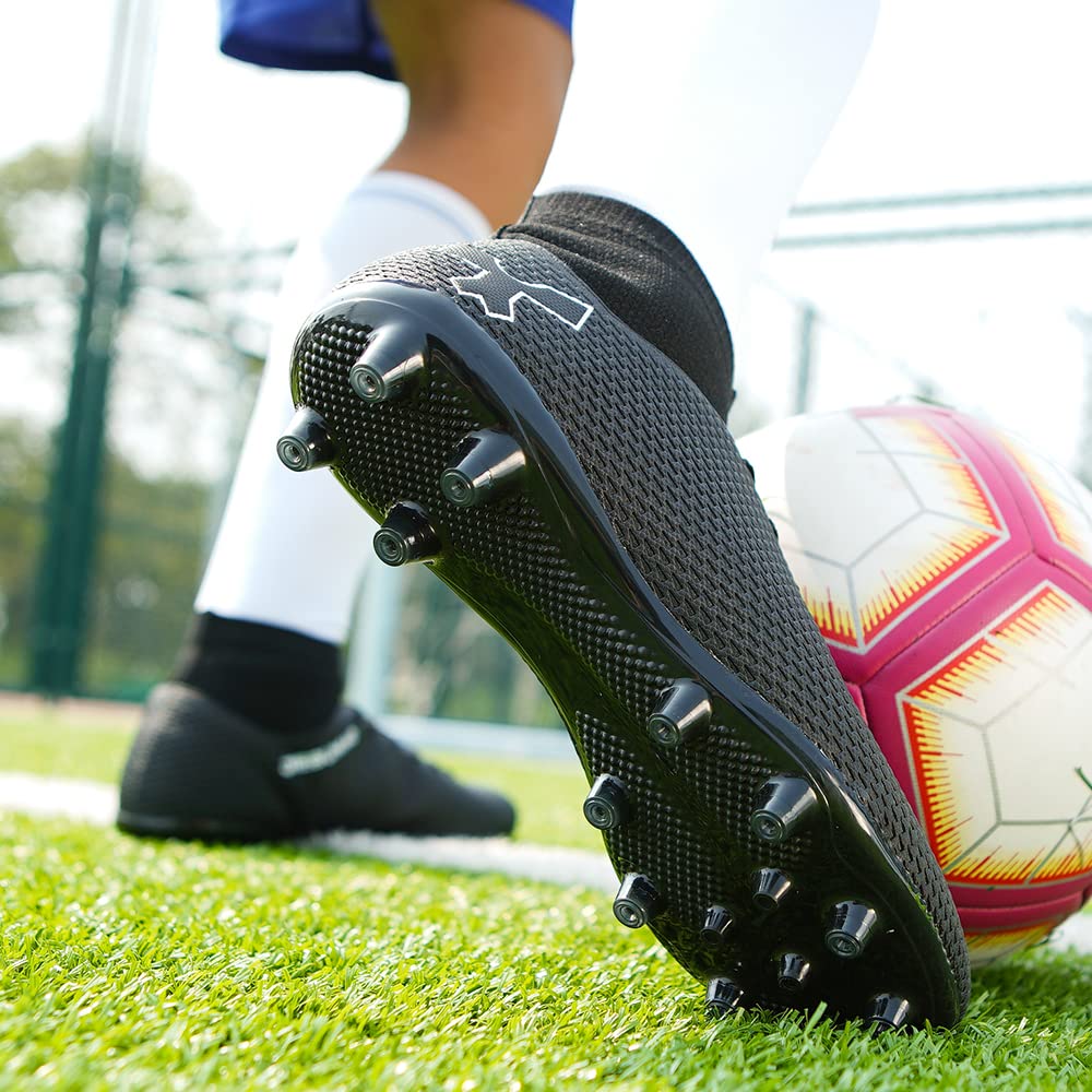Tacos de fútbol para hombre, zapatos de fútbol para hombres y niños grandes, zapatos de caña alta para jóvenes, entrenamiento profesional, césped para interiores y exteriores