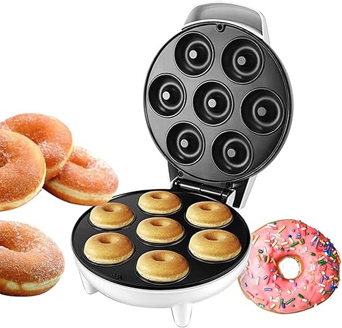 Mini máquina para hacer donas, 1200 W de alta potencia para hacer panqueques, máquina de gofres antiadherente para el hogar, fabricante de donas de