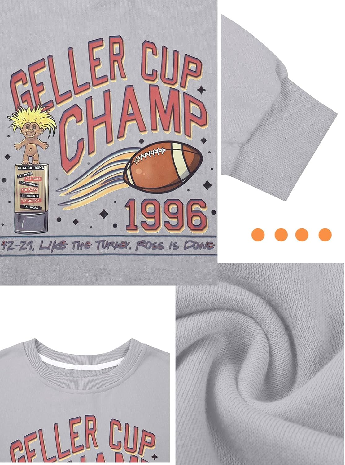 ASTANFY Thanksgiving Sweatshirt Women Cute Turkey Sweatshirts Funny Fall Turkey Face Pullover Thanksgiving Long Sleeve Shirt - Image 2