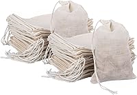 Vista 1 de Pangda 100 bolsas de muselina de algodón con cordón de 4 x 6 pulgadas, lona de muselina de lino, bolsa de regalo de joyería para fiestas