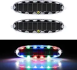 LECART Luzes estroboscópicas solares coloridas LED luz de aviso interior automotivo anticolisão para carro, caminhão, motocicleta, pacote com 2