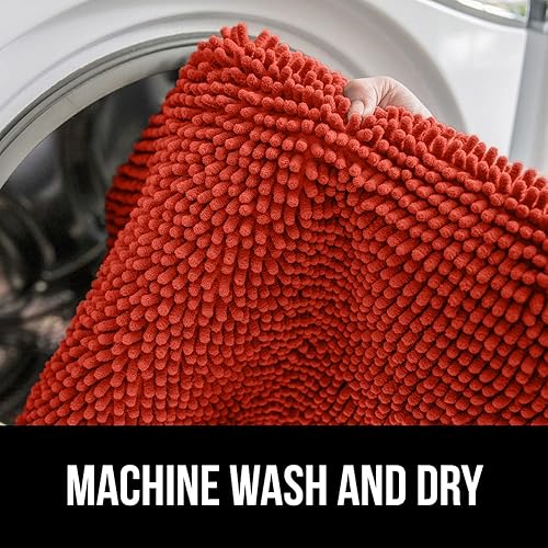 Vista 7 de Gorilla Grip - Tapete de baño de 30” x 20”, de felpilla gruesa, suave y absorbente, secado rápido, de microfibra, con reverso de caucho, para piso