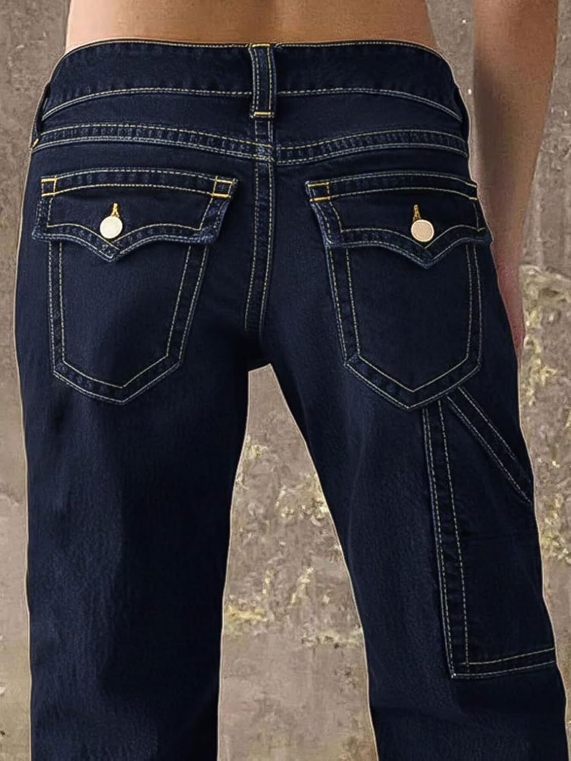 Flamingals Mid Rise Straight Leg Jeans for Women Multi Pocket Stretchy Baggy Boyfriend Jeans Trendy - Image 5