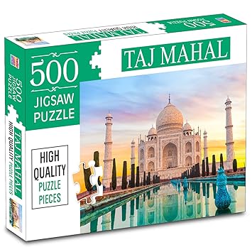 BRIJBASI Taj Mahal 500-Piece Jigsaw Puzzles For Kids And Childrens Realistic Illustration Brain Booster Gifts, Fun And Creative Game - Ages 9+ (500 Pcs) - image, photos