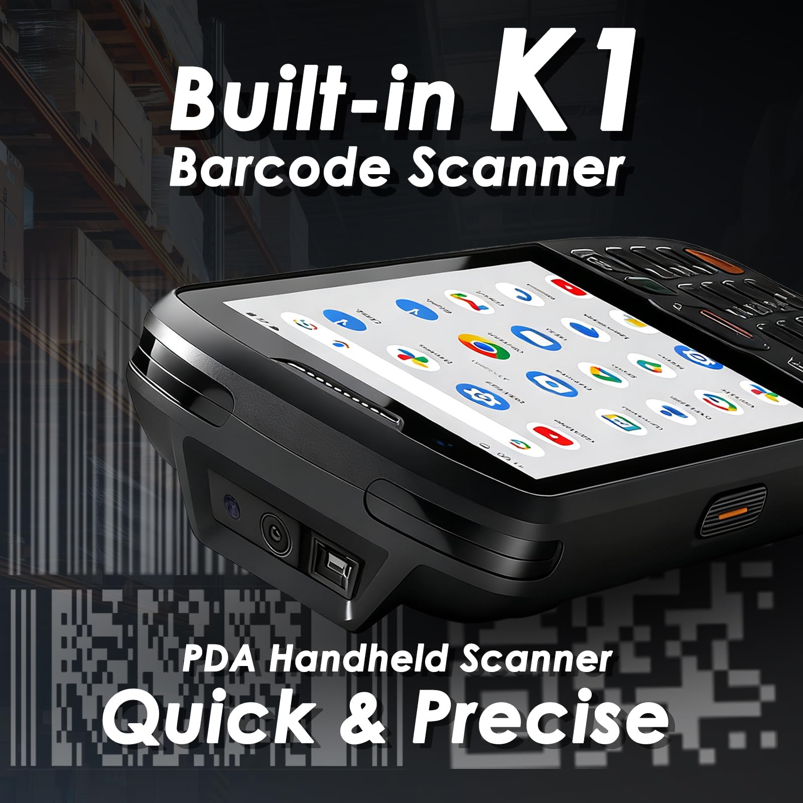 Scanner di codici a barre Android 13 4+64GB Scanner di codici a barre 1D/2D/QR incorporato, BT, WiFi Qualcomm Portalbe Scanner per l'inventario, Palmare Mobile Computer PDA per magazzino