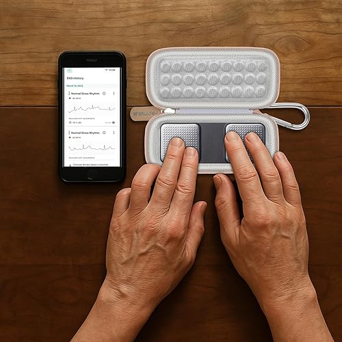 Vista 32 de PAIYULE Funda para Alivecor KardiaMobile 6L para monitor de electrocardiograma, soporte compacto también se adapta a monitor de frecuencia cardíaca