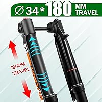 Vista 7 de BUCKLOS Fat Tire 5.0 20/26 pulgadas Air Electric Mountain Bike Horquilla de suspensión invertida, eje pasante de 0.591 x 5.906 in, 140/7.087 in