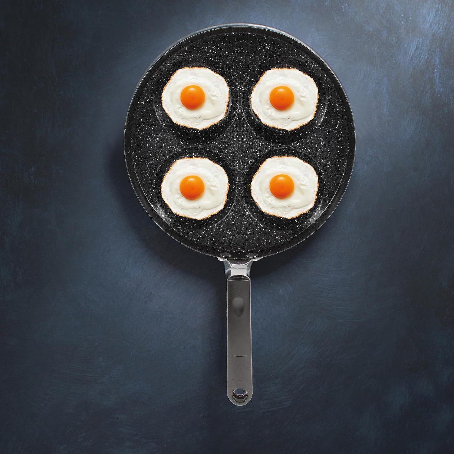 ULTECHNOVO Nonstick Omelette Pan and Frying Pan 4-Compartment Small Egg Skillet Black for Home Kitchen Cooking