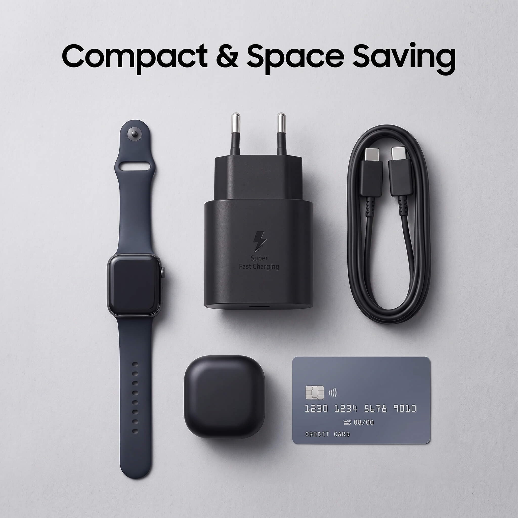 Chargeurs USB-C 25W,[Lot de 5], avec 5 Câbles Type-C vers Type-C 1 m, Charge Rapide, Compatible avec Samsung Galaxy S22/S22+/S22 Ultra