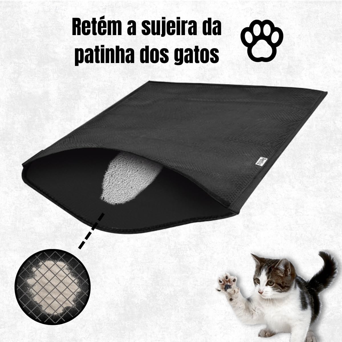 Tapete Higiênico Coletor De Areia EVA 100x70cm Caixa de Areia Sanitário Para Gatos Anti Sujeira Impermeável - Petliz