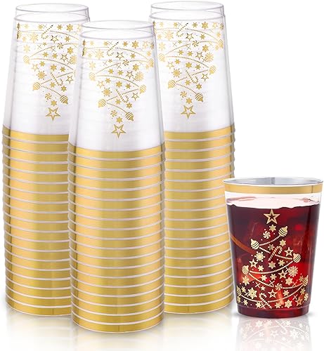 LIYH - 100 vasos de plástico con borde negro de 16 onzas, vasos desechables de plástico transparente, vasos negros para fiestas, bodas, copas de