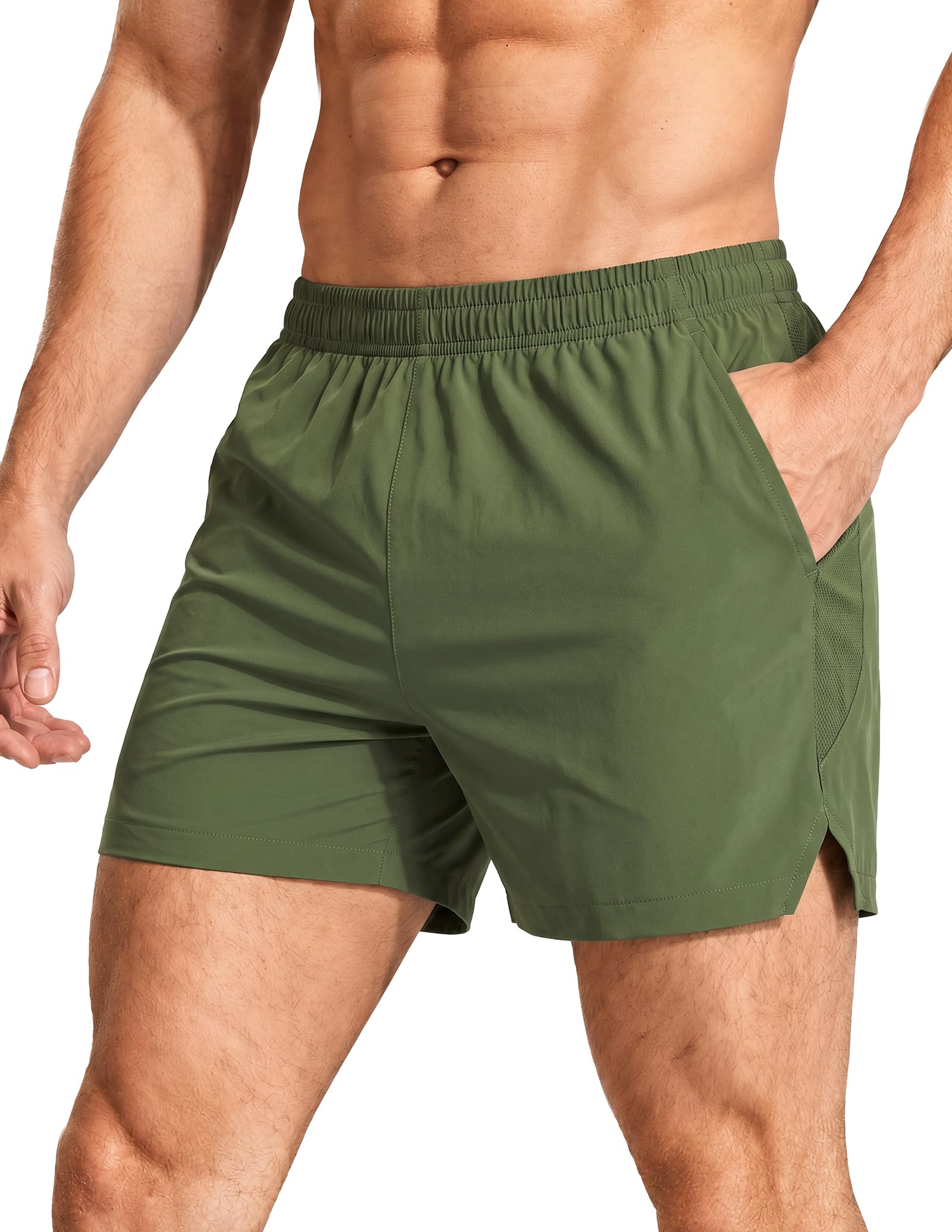 MIER Men's Workout Running Shorts Quick Dry Active 5 Inches Shorts with Pockets, Lightweight, Breathable