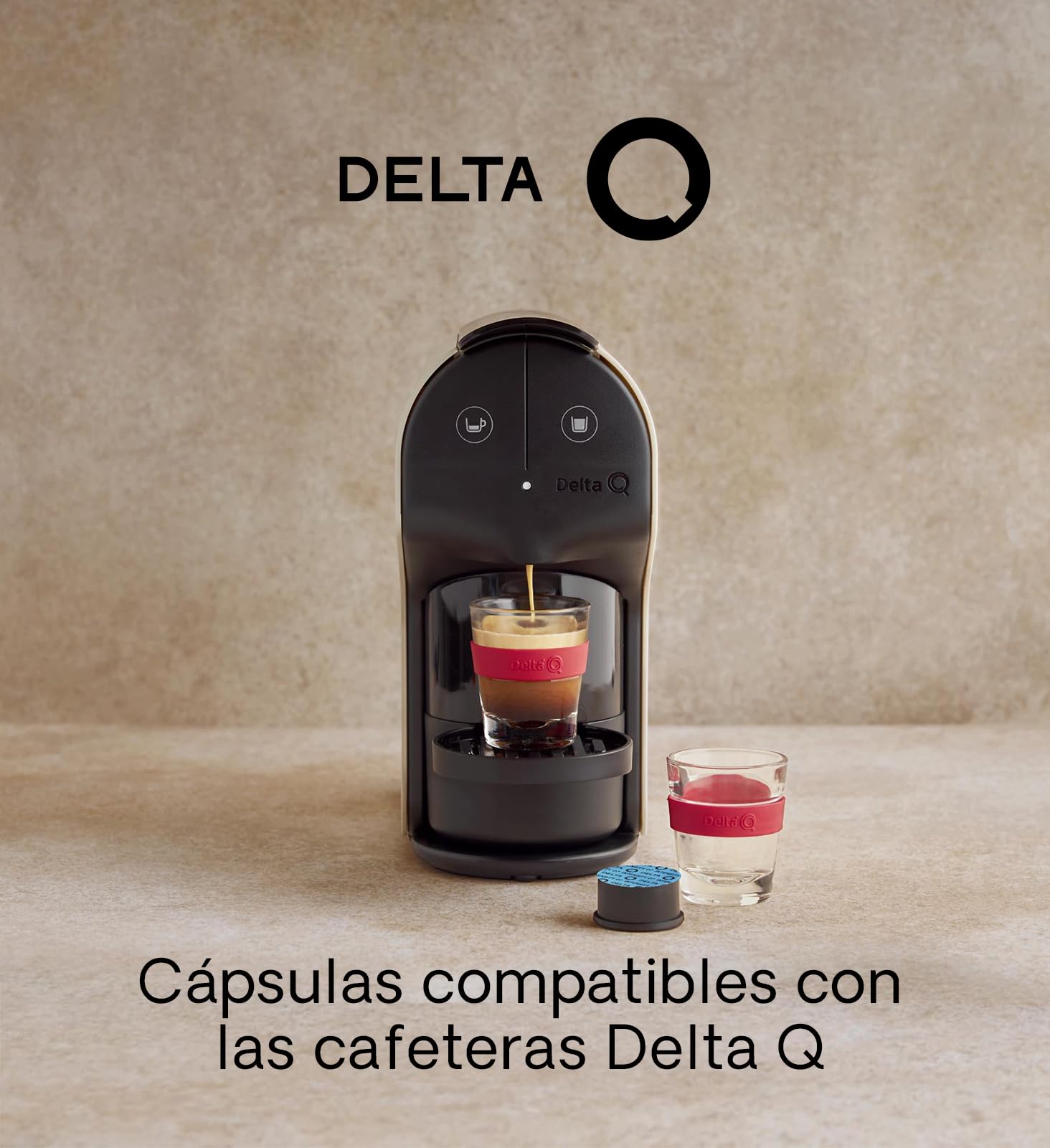 Delta Q Cápsulas de Café Molido DeQafeinatus Intensidad 7 Espresso Descafeinado Sabor Caramelo