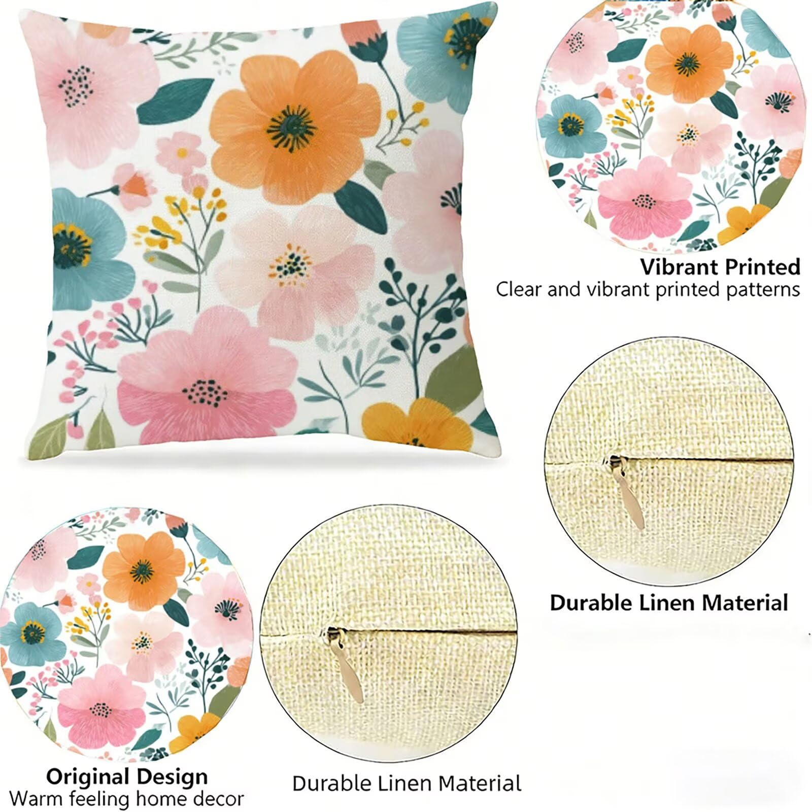 Générique Housse de Coussin Canapé Rose 80x80cm Exterieur Impermeable Flower Taie d'oreiller Décoratif Aesthetic Housse Coussin Decoration pour Chambre Sofa Jardin Balcon Terrasse Lot de 2. P-5220