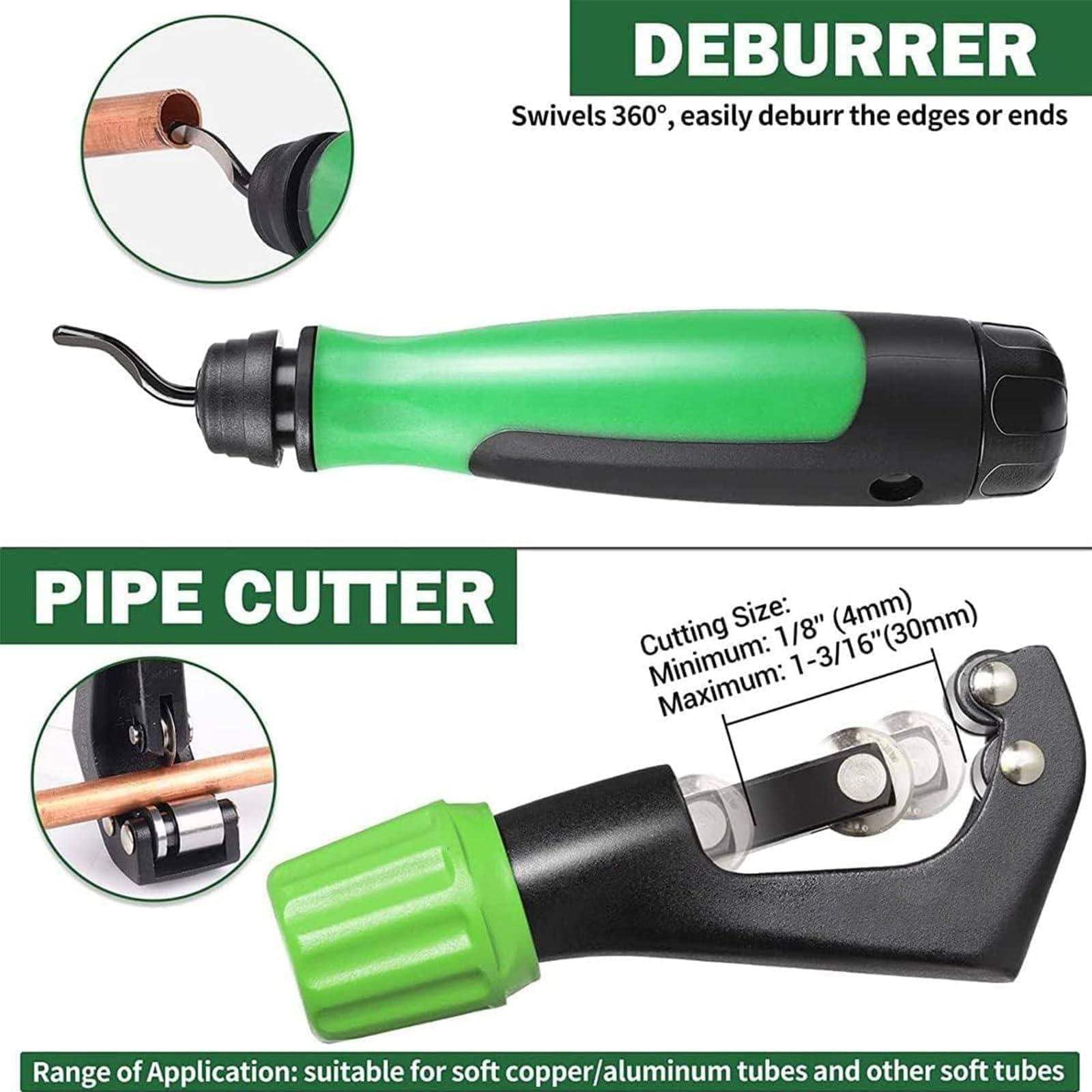Abocardador eléctrico, abocardador Simple de Tubo excéntrico Recargable de 45°, Kit de abocardador de Tubos de Cobre con batería, métrico/Pulgada 2 en 1