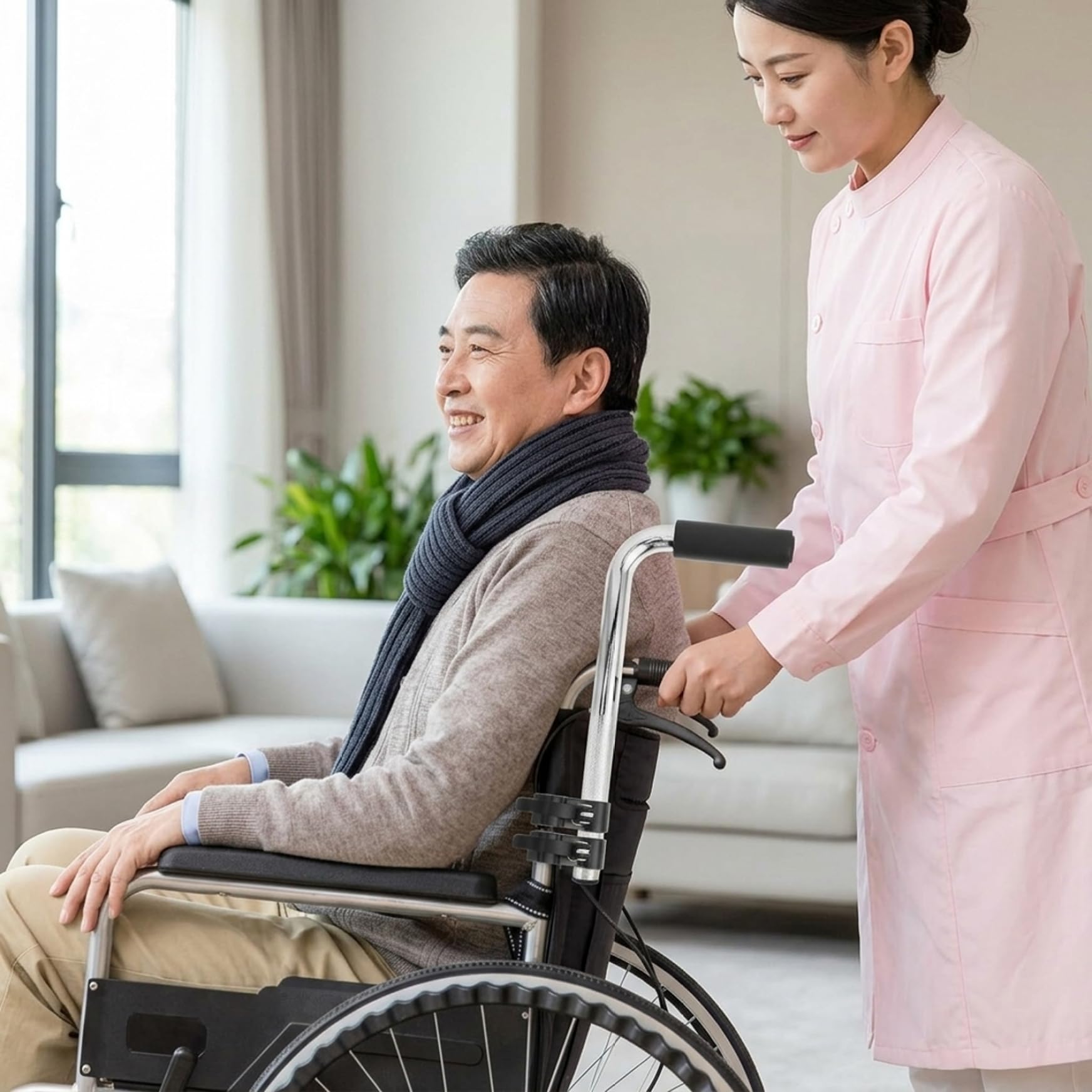 Extensores de mango para silla de ruedas, extensor de mango de empuje ajustable en altura para silla de ruedas y cochecito, paquete de 2 accesorios con extensores de agarre antideslizantes