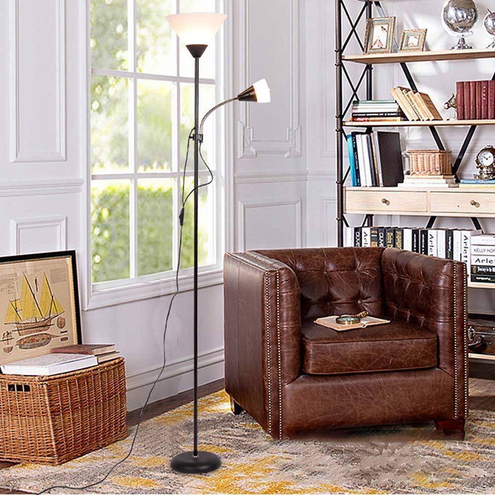 Lampada Da Terra Moderna Bianca E Ottone MIRA