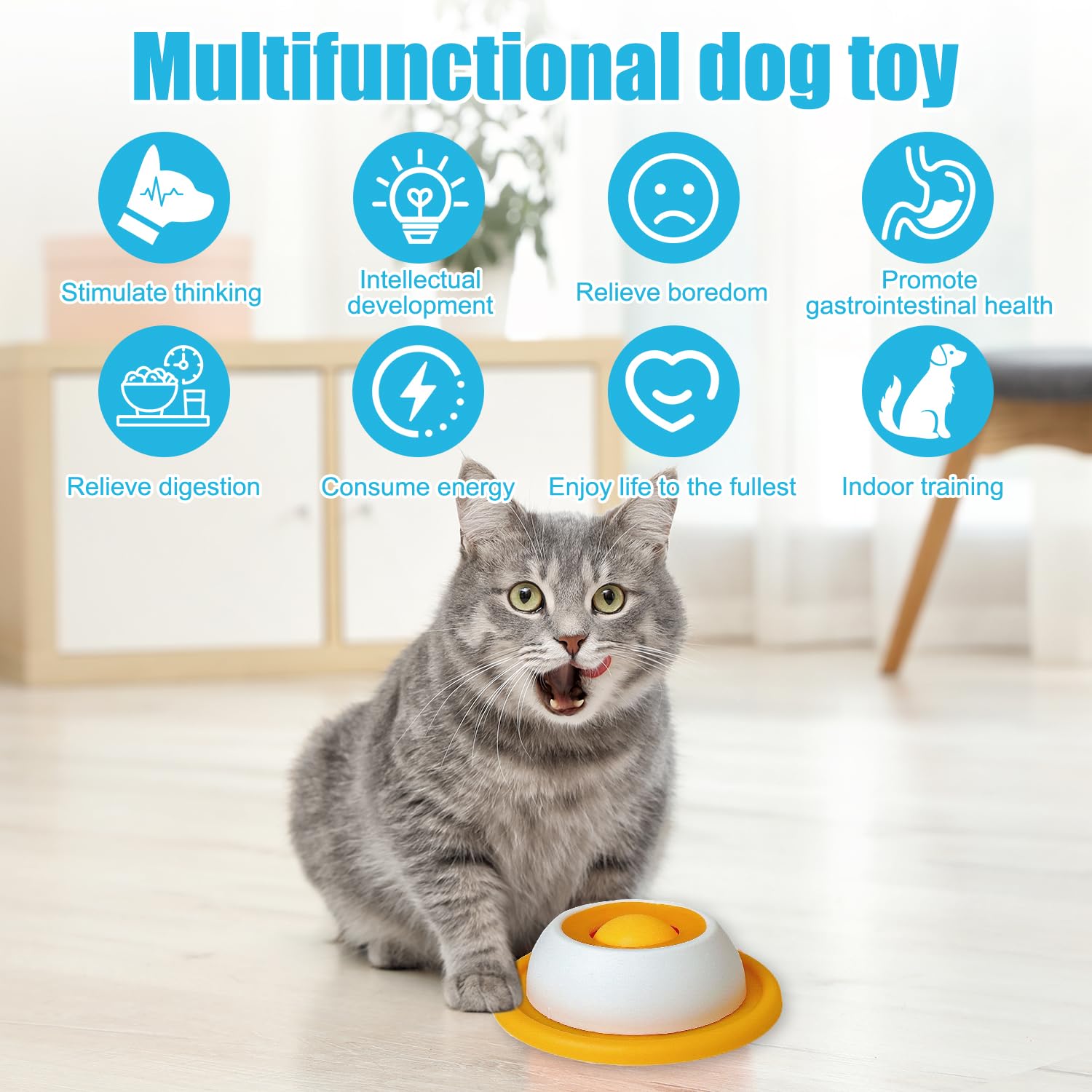 Lick Bowl per cani, 2PCS Dispenser per leccare la palla, Dog Lick Toy, Giocattoli per cani e gatti per cibo liquido, Ciotola da leccare per cani, Cane Slow Feeder Lick Bowl, per addestramento, alime