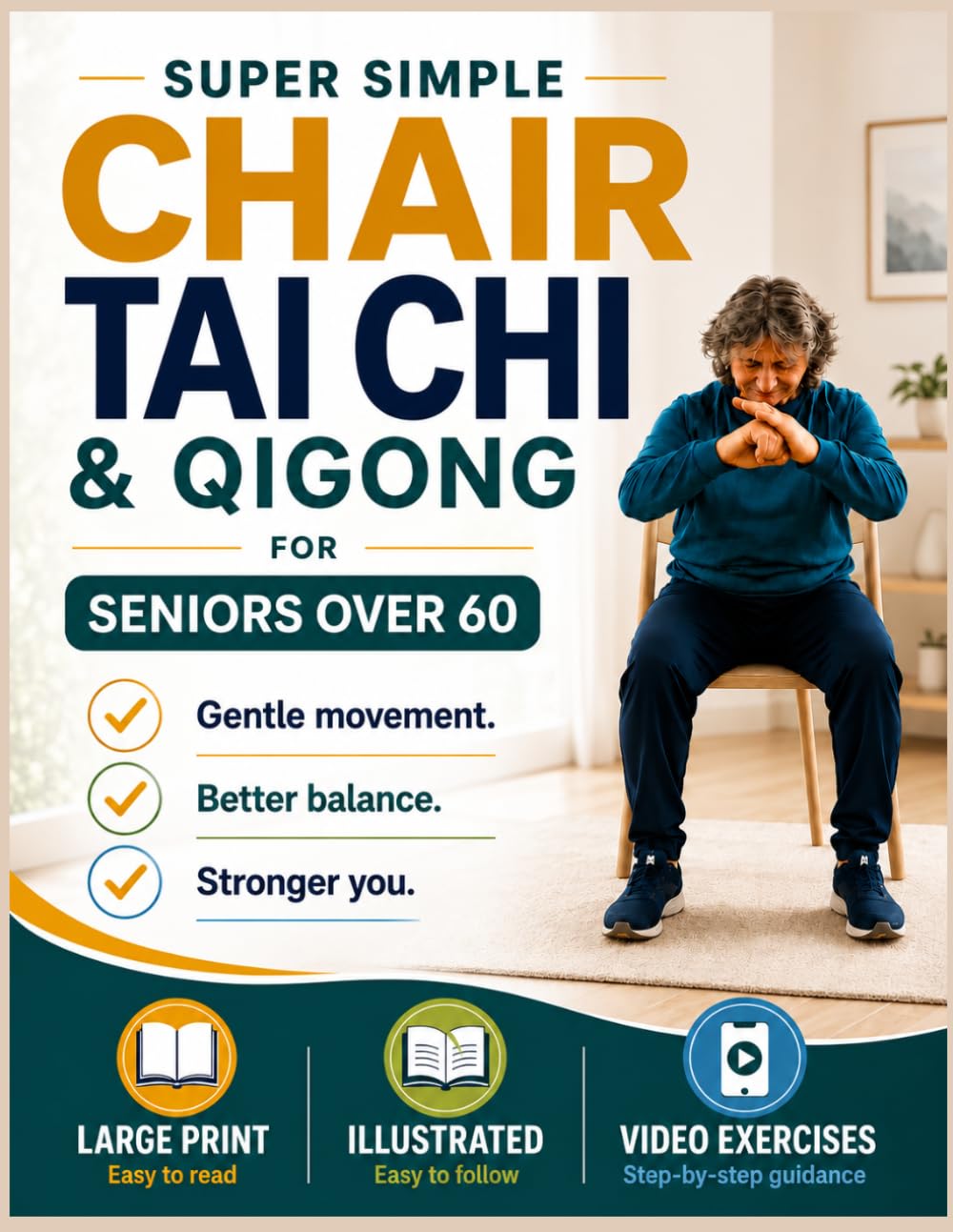 Super Simple Chair Tai Chi & Qigong for Seniors Over 60: Feel Steadier, Move More Freely, and Stay Independent with Simple Chair-Based Tai Chi & ... Minutes a Day (Gentle Movement for Seniors)