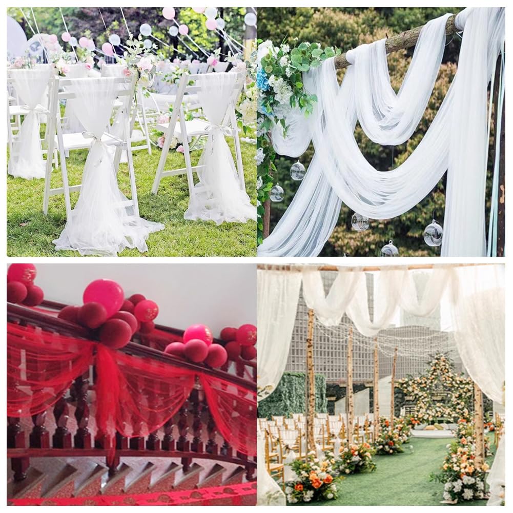 Tüllstoff 1.6m*91m Tüllband Basteltüll Netzstoff Drapierstoff Netzgewebe Gitterstoffe Maschengewebe Nylongewebe Organzaband Voile für DIY Basteln Party Hochzeit Dekoration Geschenk