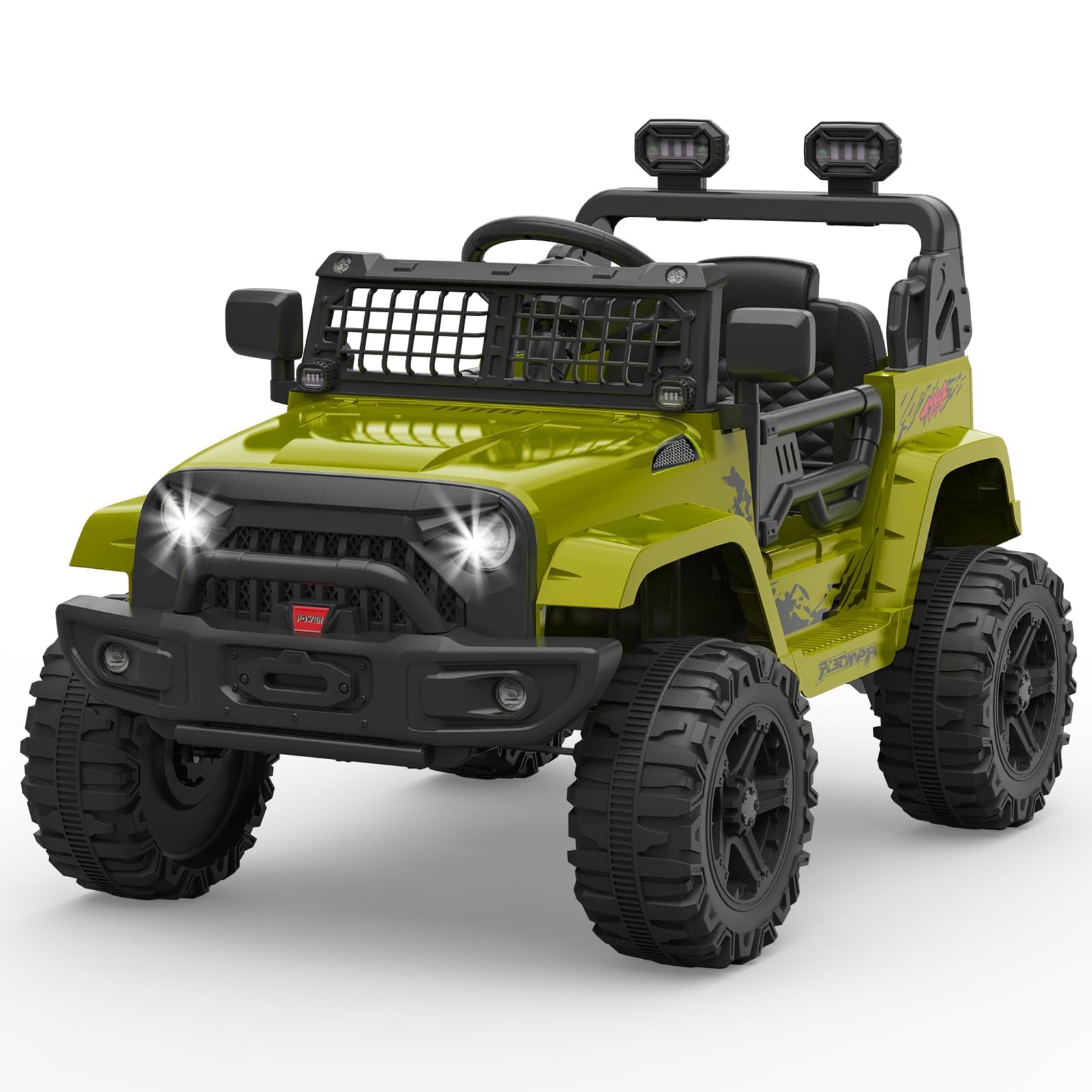 Coche Eléctrico para Niños 12V con Mando a Distancia 2,4 G Faros LED Bluetooth 3-6 km/h