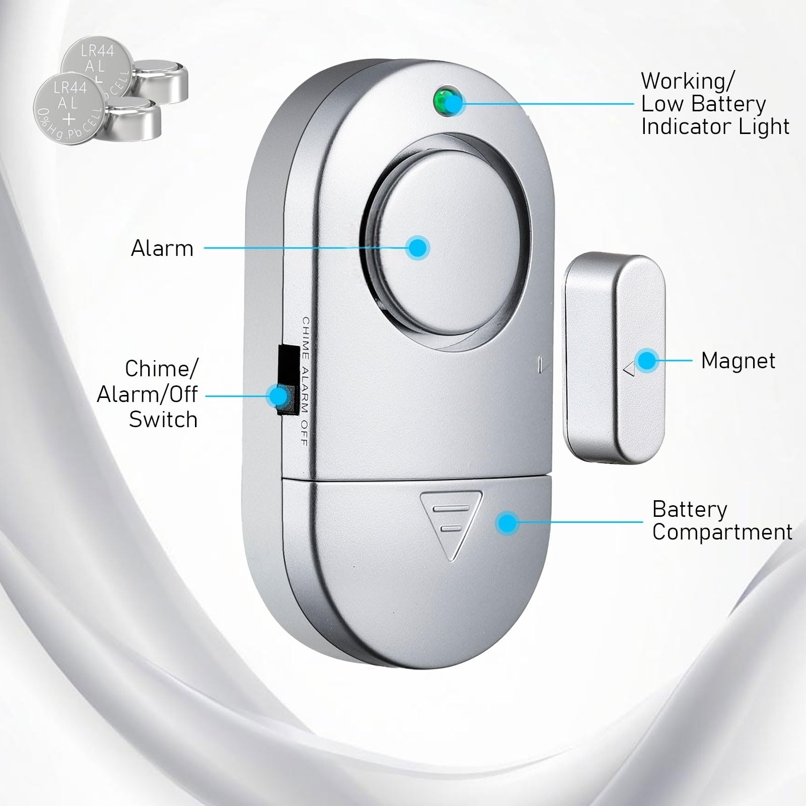 Alarme de fenêtre 120 dB pour porte de piscine, alarme de sécurité pour maison, hôtel