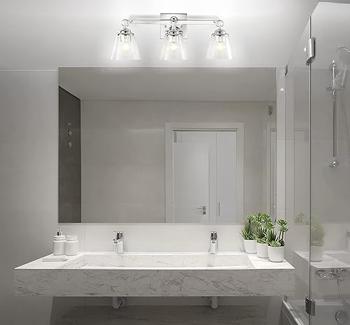 Miniatura 5 de JONATHAN Y JYL7434A Marion - Lámpara de tocador de 21 pulgadas, 3 luces, de metalcristal, transicional, contemporánea, de 2700 K, LED, 4 W,