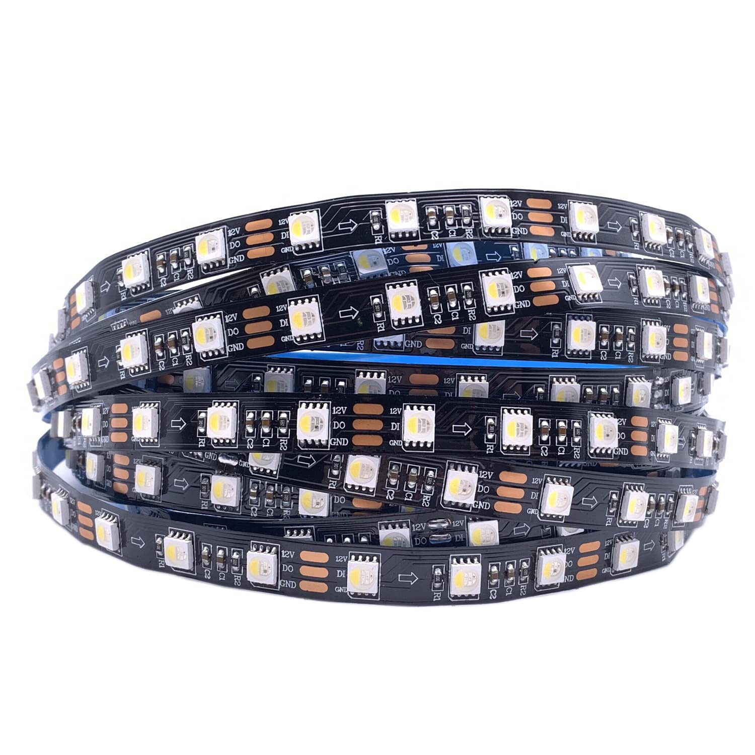 5M DC12V SK6812 RGBW RGBWW LED Tira 60LEDs/m 5050 SMD Flexible LED Luz DC12V IP20 IP65 IP67 Blanco/Negro PCB 1 IC Driver 3 LED (12V 5M SK6812 RGBW, Black Pcb Ip20)