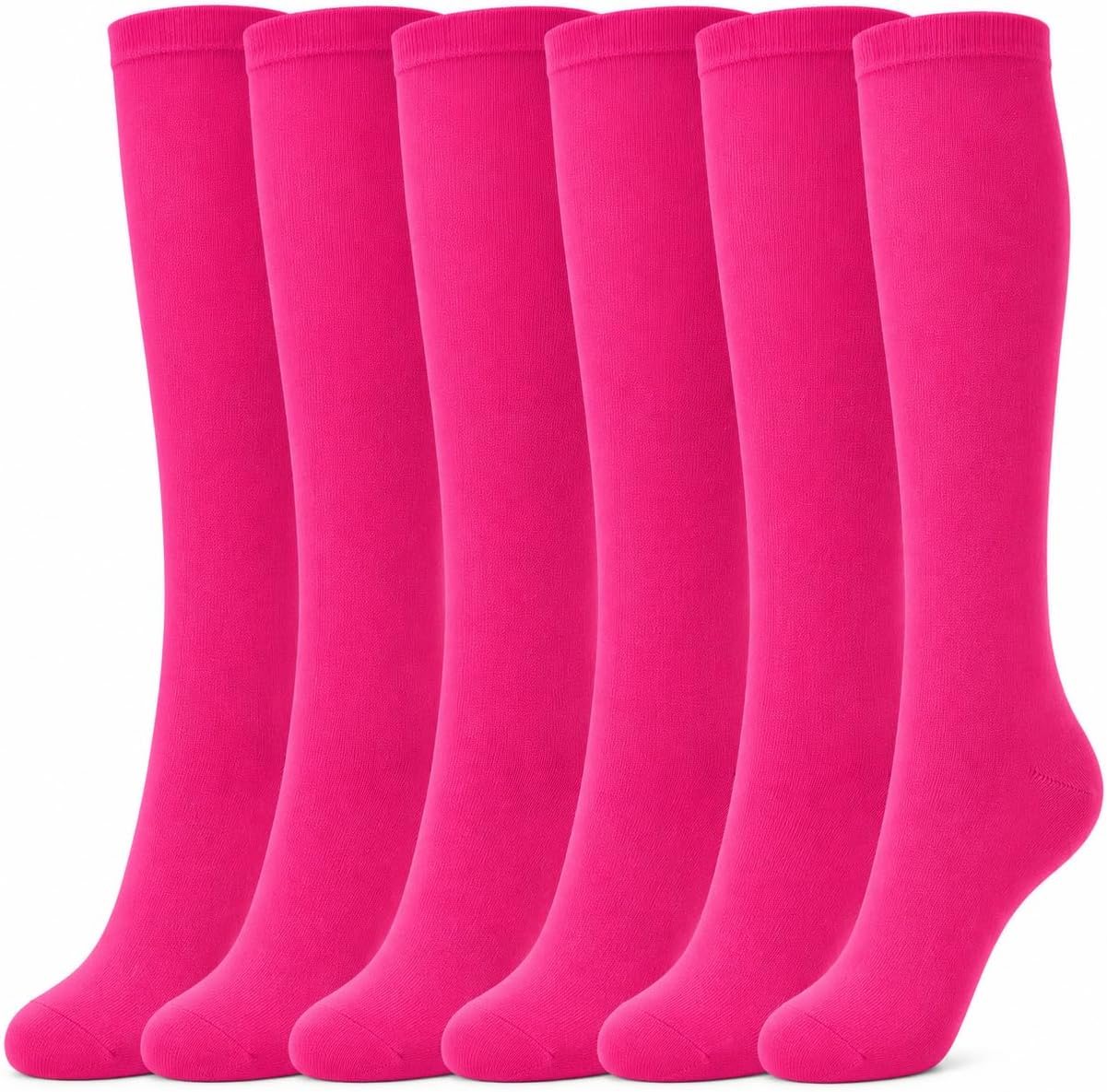juDanzy 3 Pairs of Boys, Girls and Adult Solid Knee High Uniform Socks for School, Soccer, Football, AFO etc.
