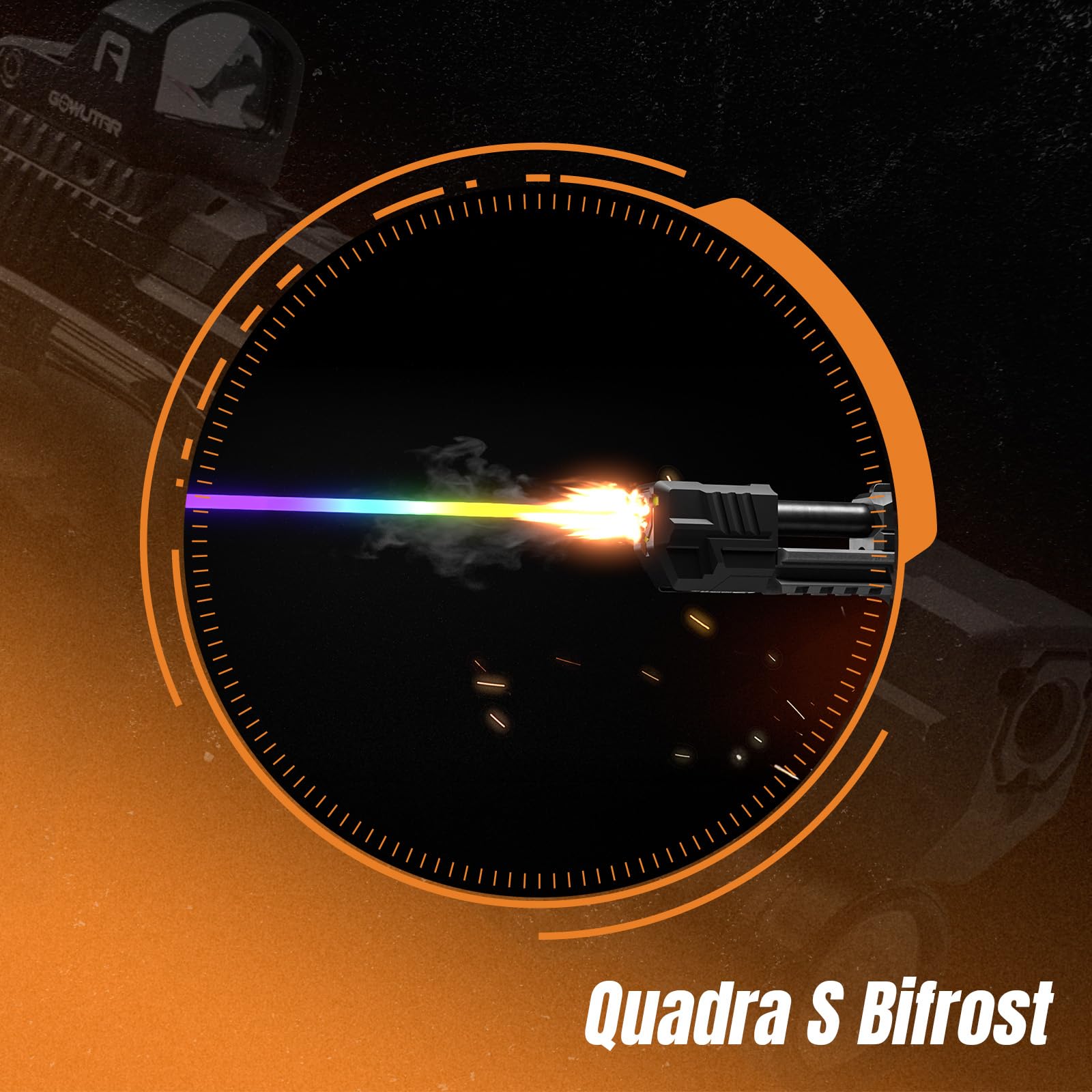 ACETECH Quadra Unité de Traceur Airsoft avec Mode Flash Design Compact carré Compatible avec Filetage 14 mm CCW Adaptateur 11 mm CW Inclus