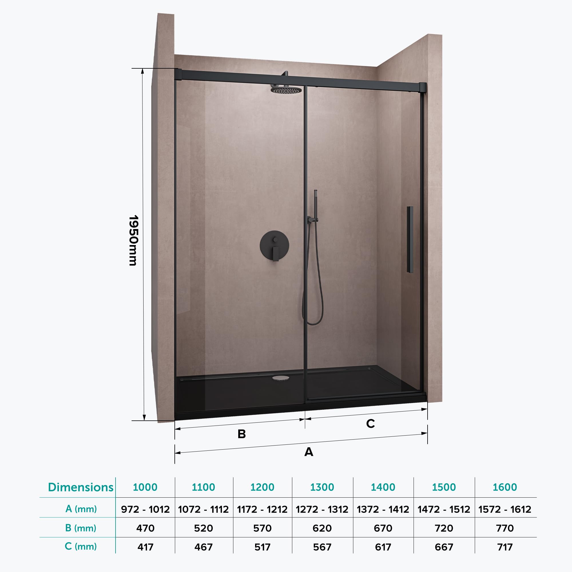 Sogood Porte de Douche Coulissante 130x195cm pour Niche 130cm Paroi de Douche Transparente Verre de Sécurité avec Revêtement Anti-calaire Teramo12