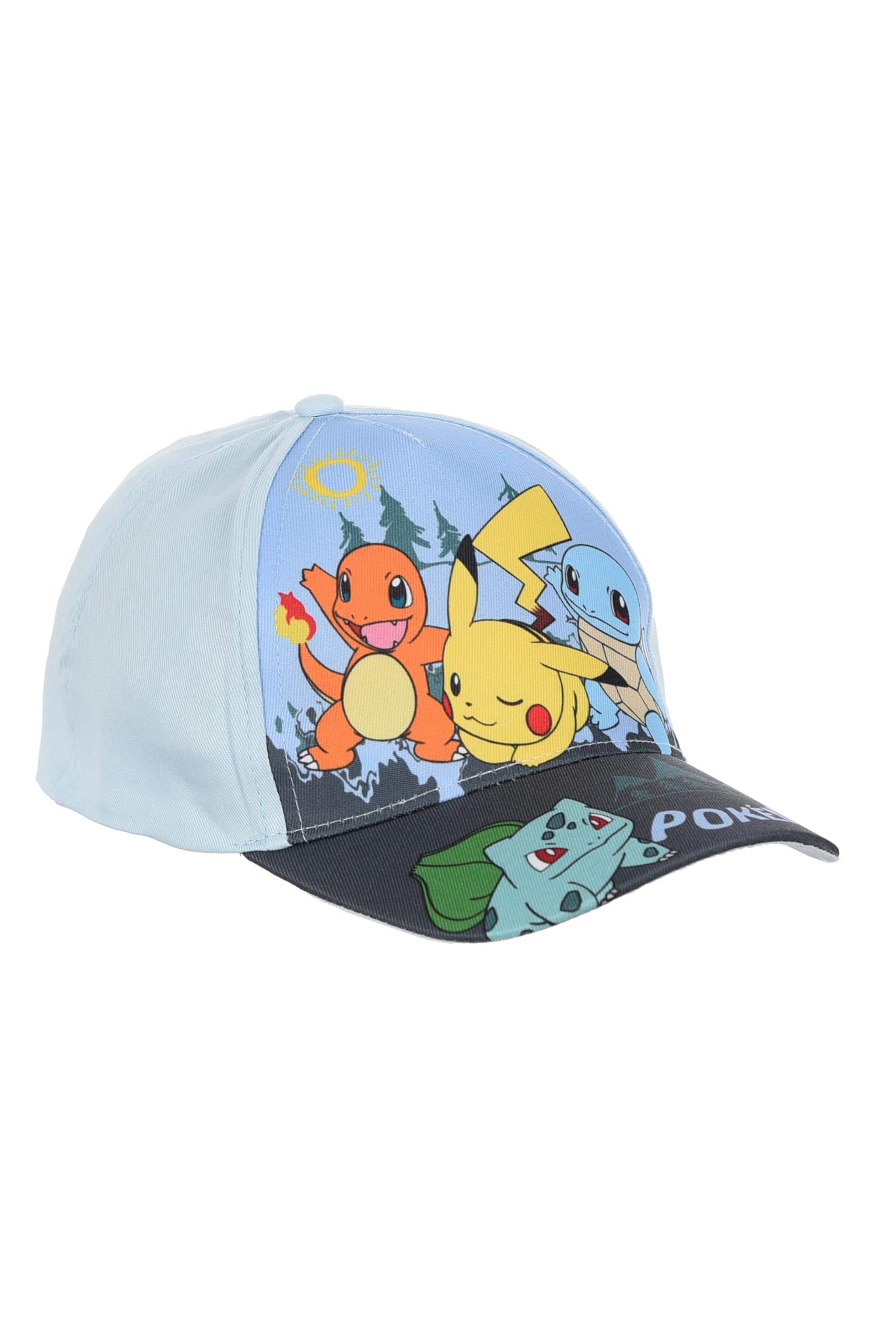 Pokemon Cappellino da baseball, berretto con visiera per bambini e ragazzi, con chiusura in velcro regolabile