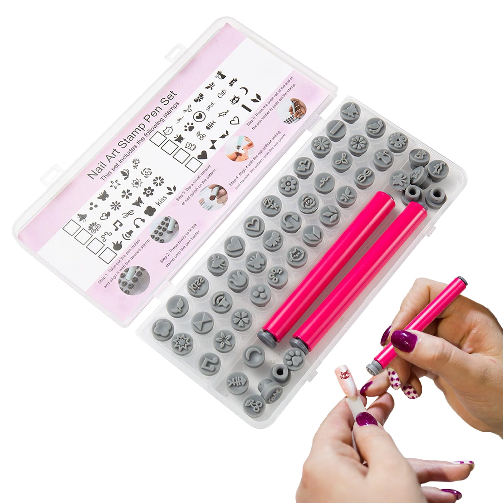 Tampon à ongles fleur pour manucure nail art maison et salon - 8