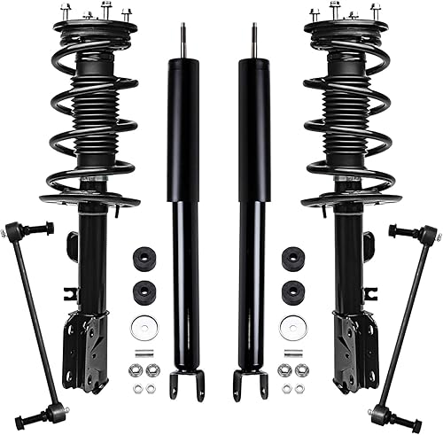 Miniatura 24 de Detroit Axle - Kit de amortiguadores de 6 puntales para Chevrolet Cruze Volt 2011-2012, puntales delanteros con resortes helicoidales barras