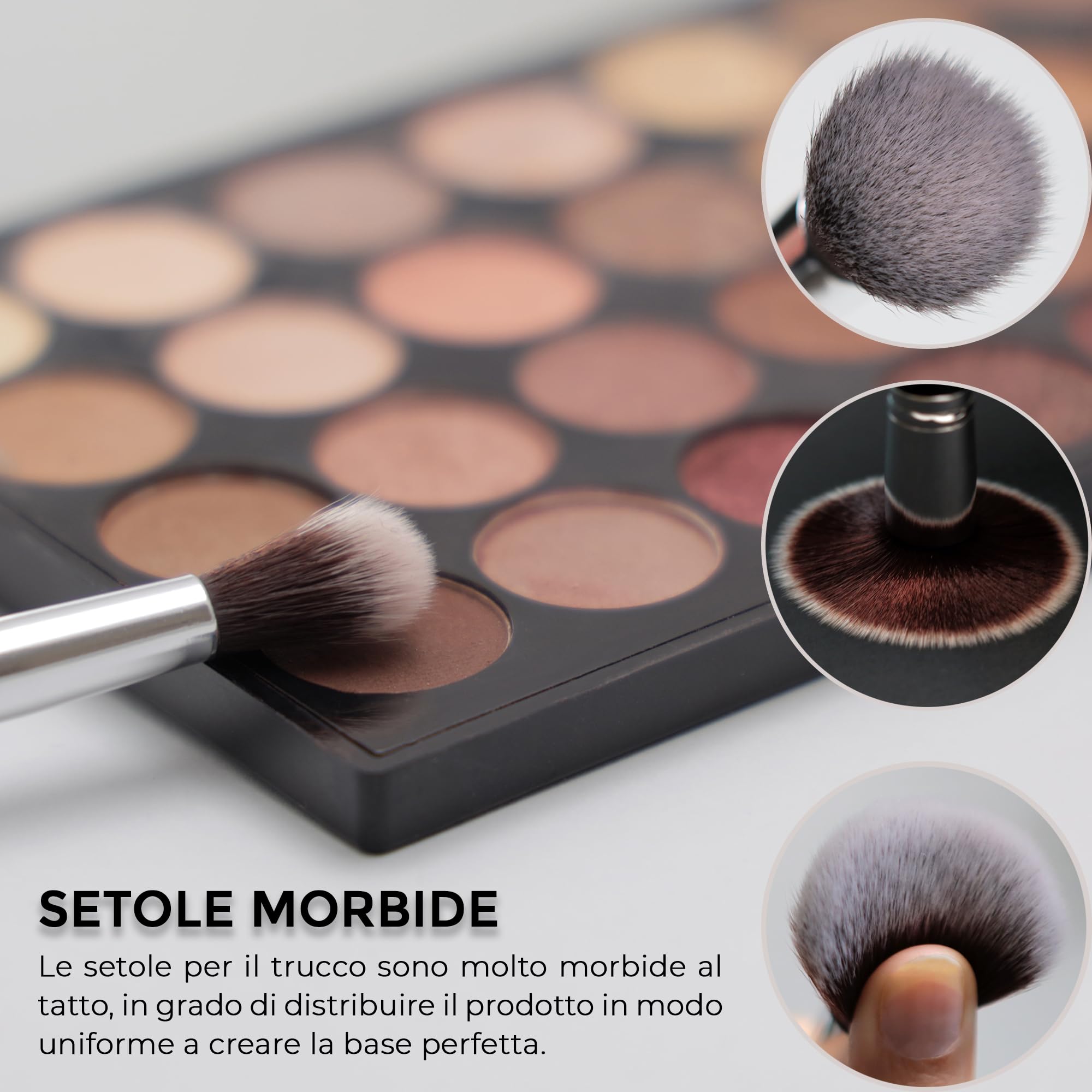 SOBEAUTY by SOWILL set 15 pennelli trucco professionale make up setole vegan maquillage sfumature occhi viso pennello fondotinta ombretti eyeliner face brush set elegante scatola