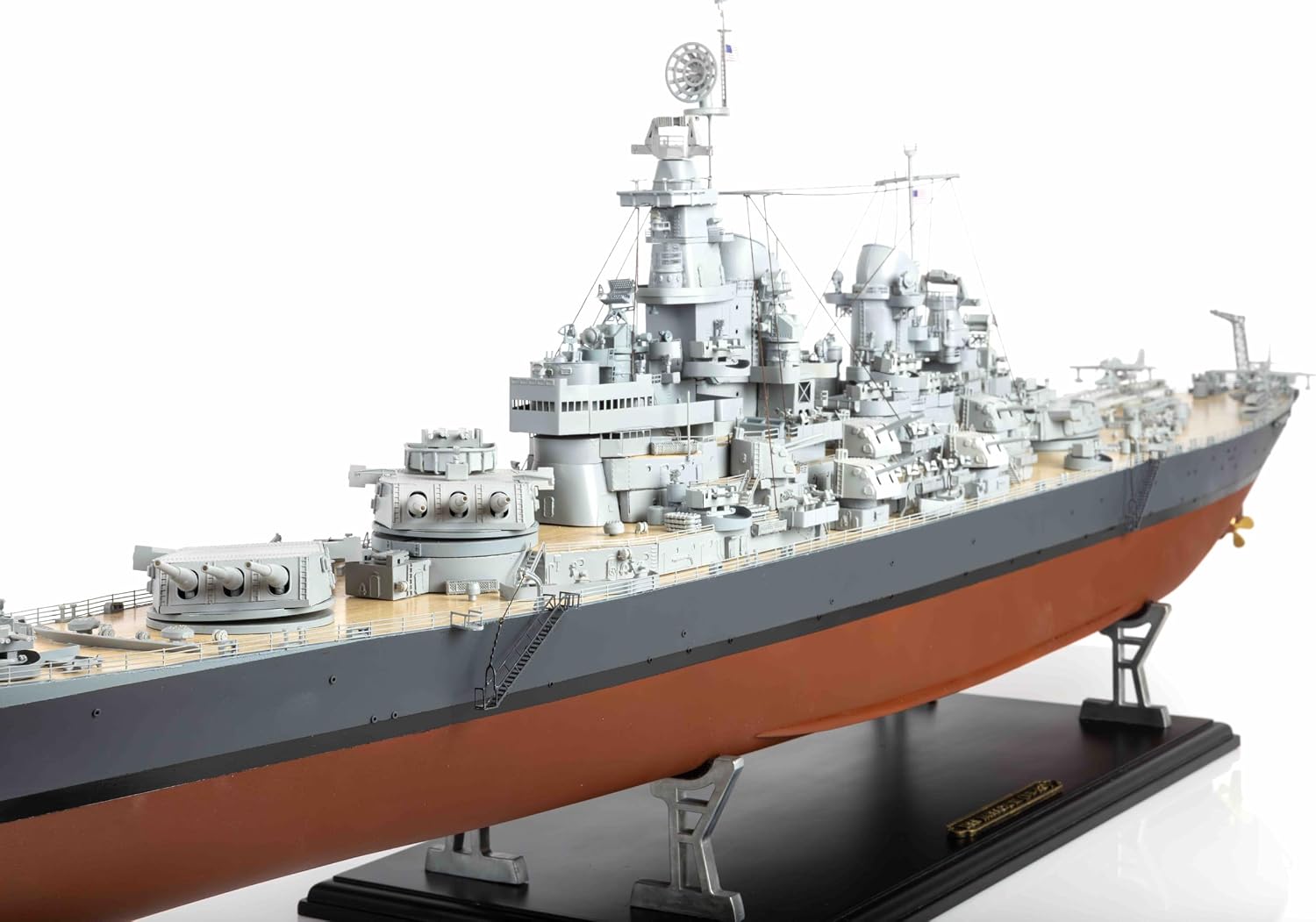USS Missouri 1:200 Scale Wood and Metal Ship Model Construction kit # 16002 by OcCre (Model with Paint Set and Display Stand)