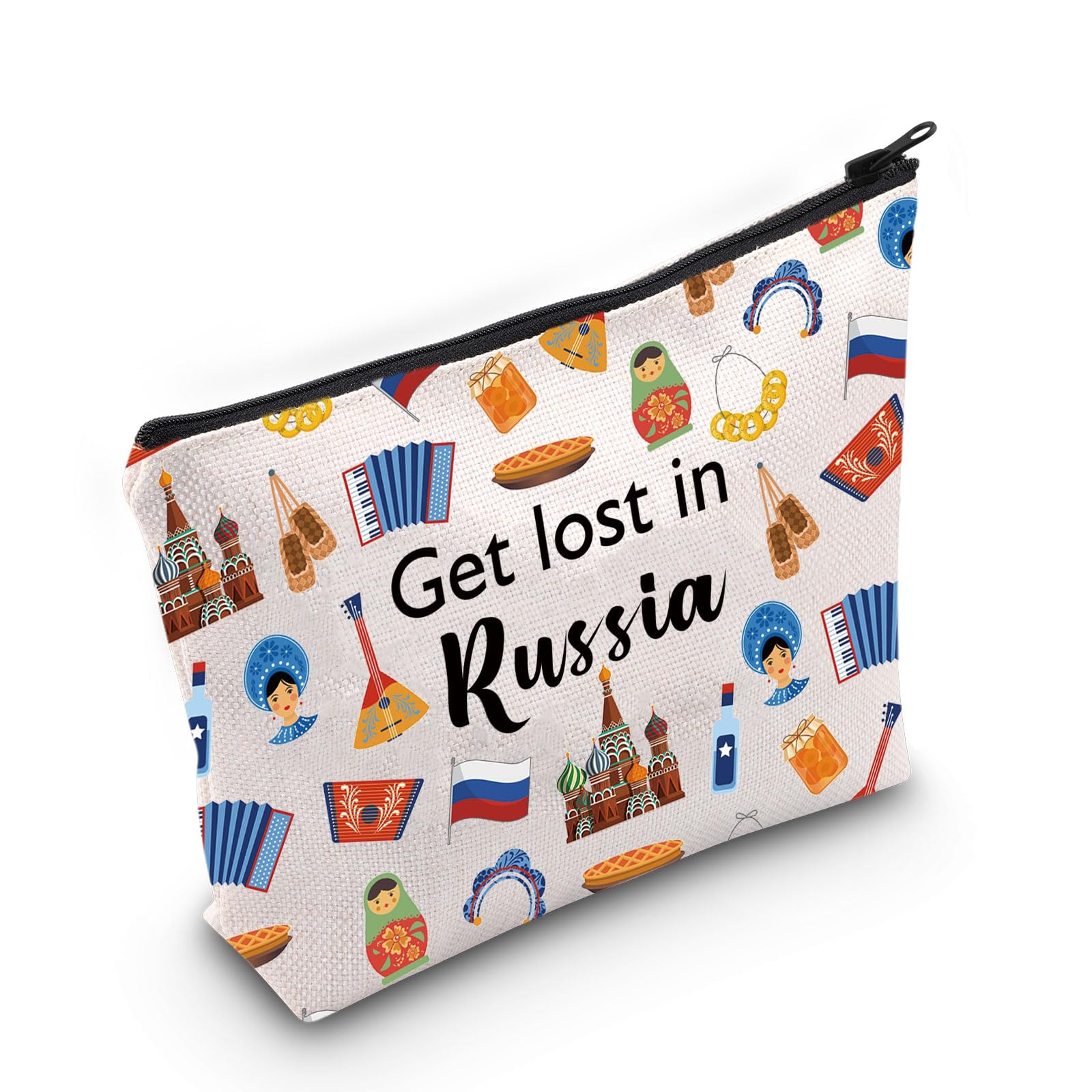 Russia Travel Gift Get Lost in Russia Makeup Bag for Russia Traveler Gift Welcome to Russia Gift, Russia bag