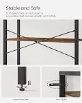 VASAGLE 5-Tier Bookshelf, Bookcase with Steel Frame, Book Shelf for Living Room, Home Office, Study, 30 x 66 x 153 cm, Industrial Style, Rustic Brown and Ink Black ULLS061B01