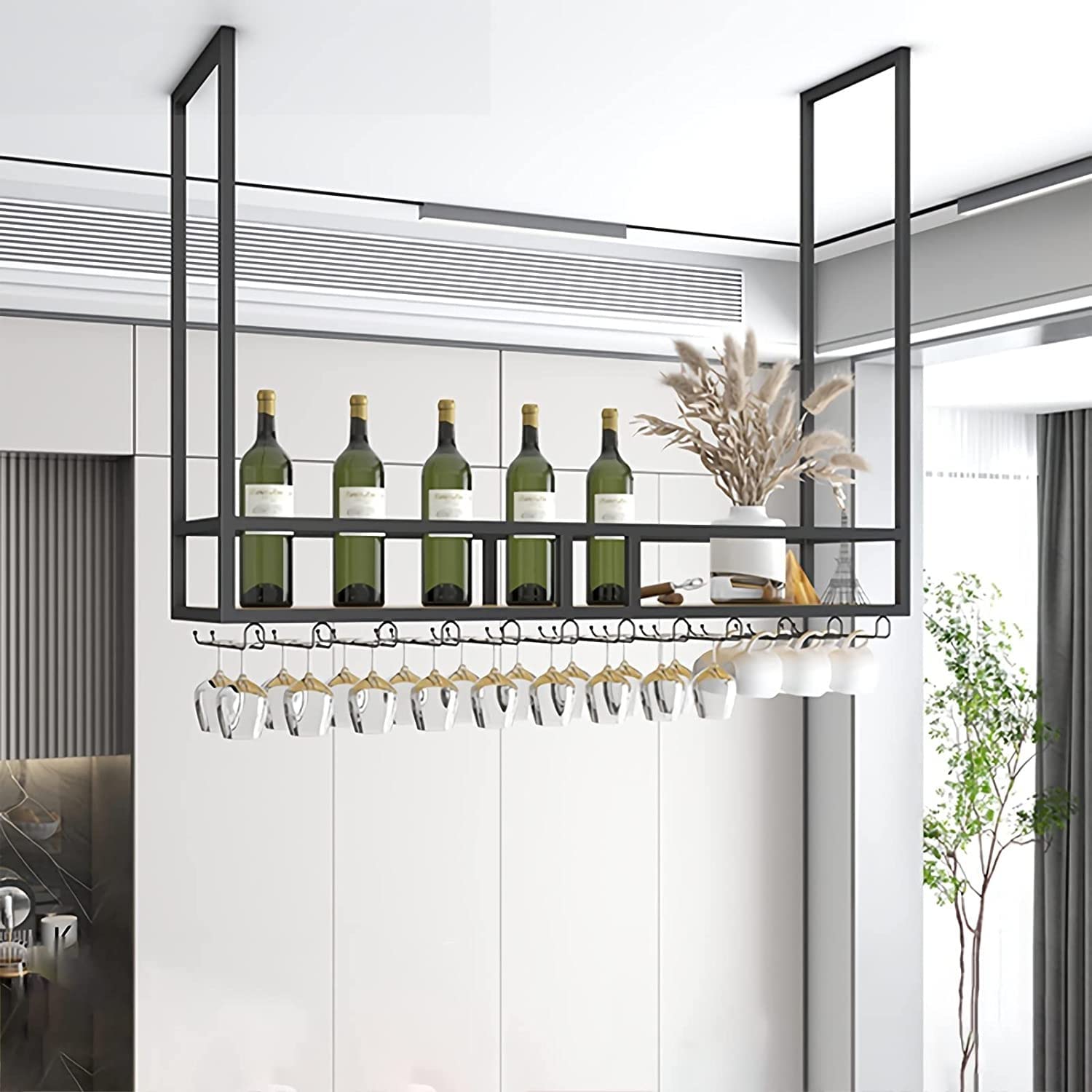 Casier à vin suspendu pour libérer vos comptoirs encombrés