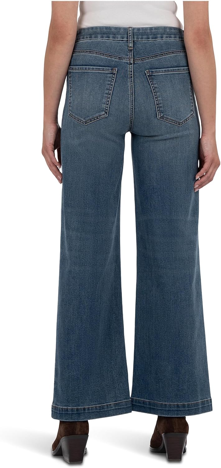 KUT from the Kloth Petite Meg High Rise Wide Leg with Patch Pockets Regular Hem - Image 3