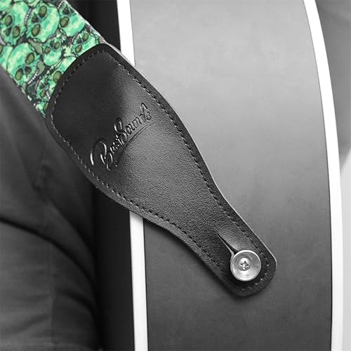 Miniatura 9 de Correa de cuero para guitarra con extremos de calavera, correa de hombro para bajo, eléctrica, guitarra acústica, el mejor regalo para hombres y