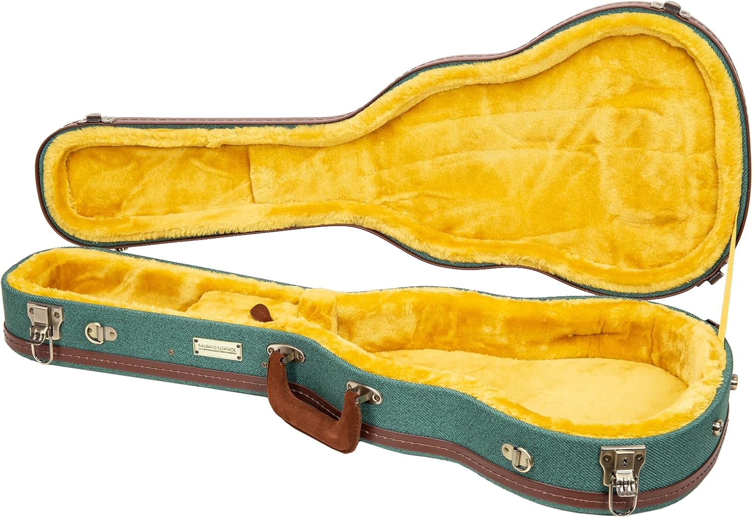 Crossrock Master Series Baritone Ukulele Case for 30'' & 31'' | Malachite Blue Eco Tweed Fabric, Re-Engineered Shell, Backpack Straps & Leather Handle (CRW720BUMB)