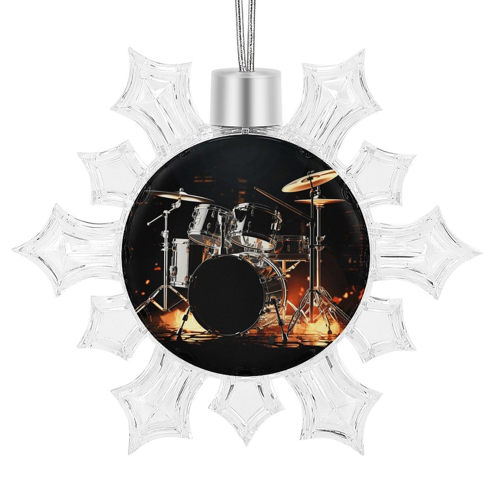 Drummer Snowflake Ornaments Cute Snowflake Pendant Exquisite Christmas Tree Ornaments for Christmas Weddings New Year Birthday Holiday Celebration