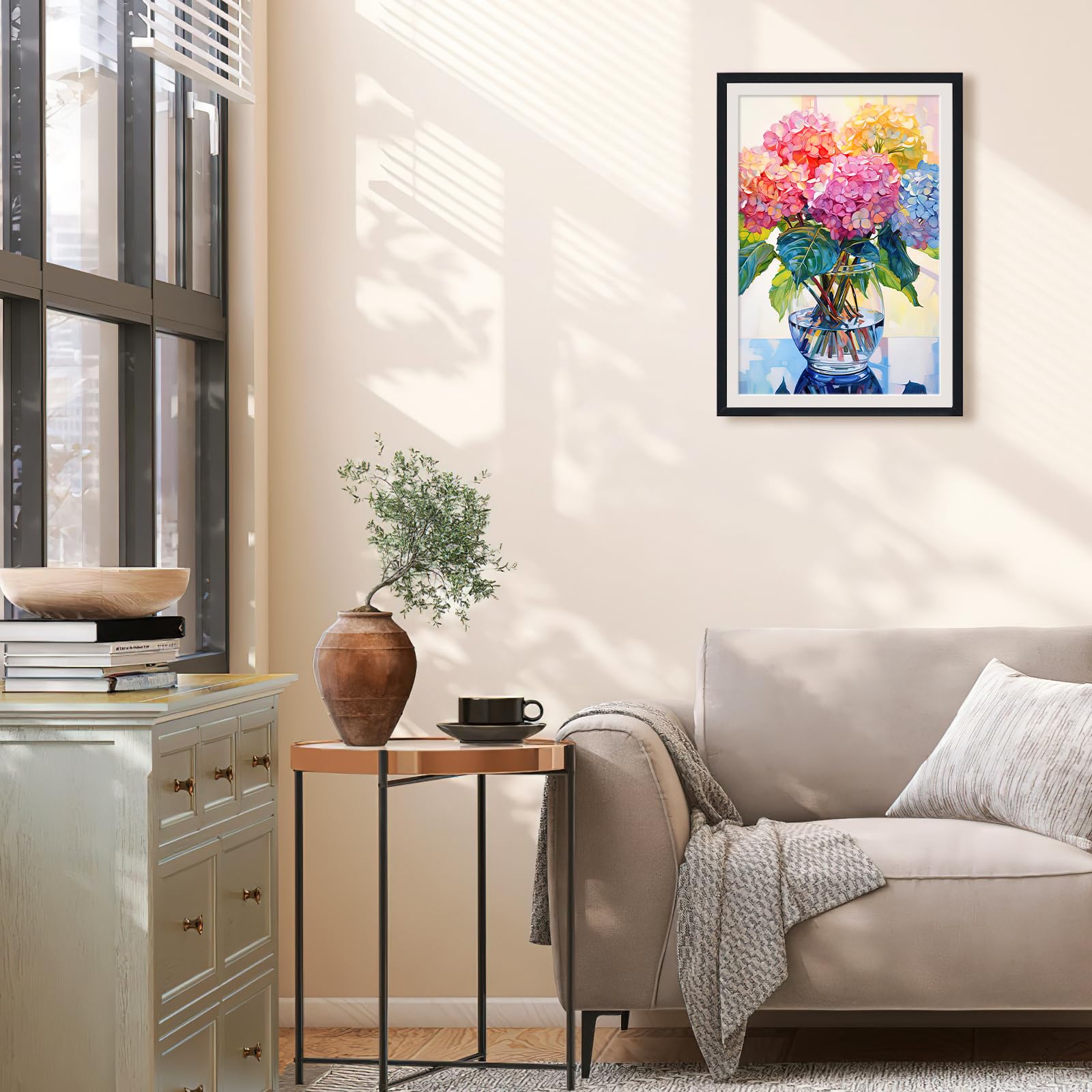 gelrovaled Dipingi con i Numeri per Adulti, Kit di Pittura acrilica Adulti Principianti Facile su Tela, Decora la casa Regalo,con Vernici e pennelli, 20 x 30CM, Con cornice (Flower 02)