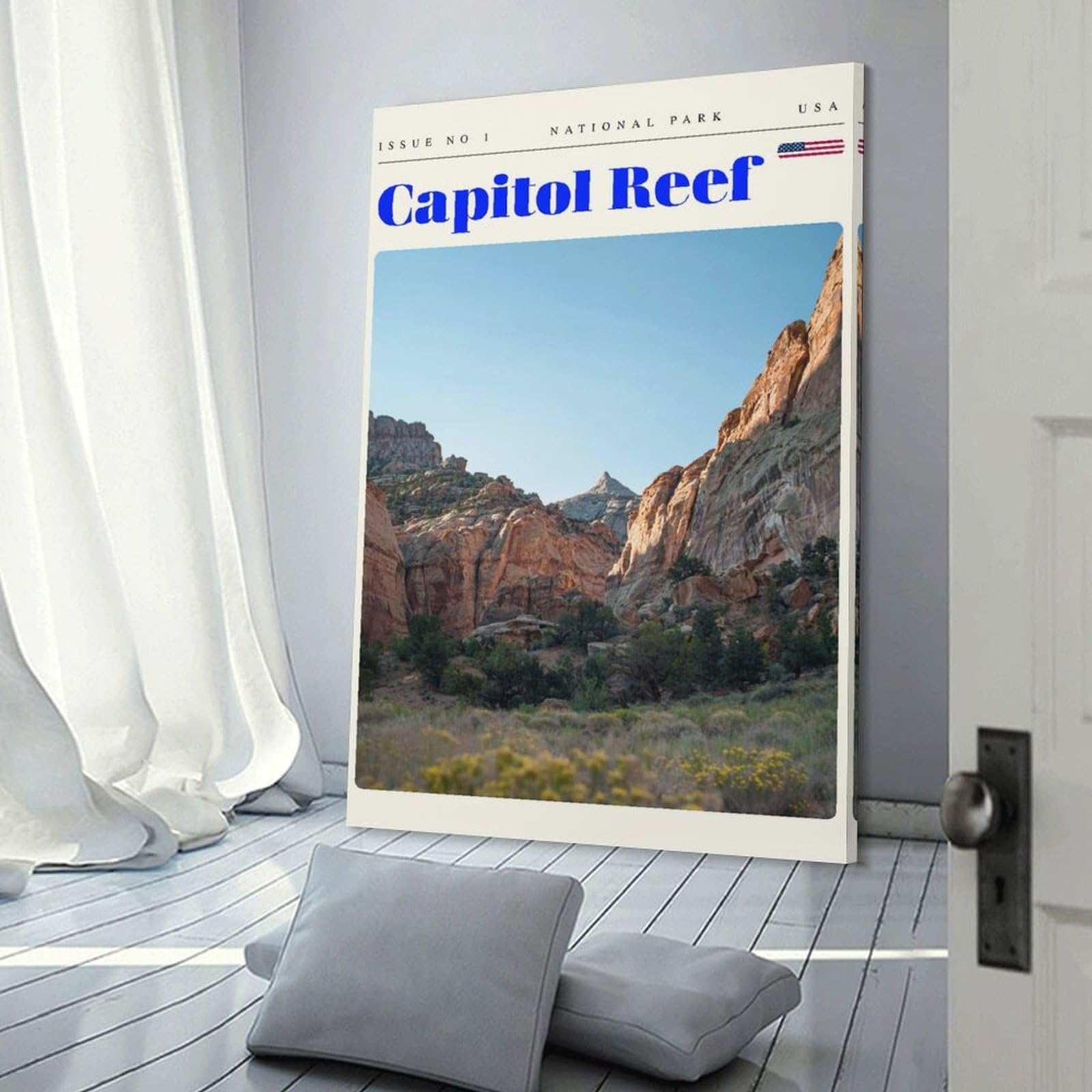 Junmoney Capitol Reef National Park Travel Art Wall Picture Print 20x30inch(50x75cm), for Picture Wall Styling in Lounge Or Bedroom, Ideal for Building A Coordinated Art Wall