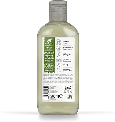 Miniatura 2 de DR ORGANIC Champú y acondicionador 2 en 1 de aceite de cáñamo para cabello fino, para hombres y mujeres, natural, vegano, libre de crueldad, sin