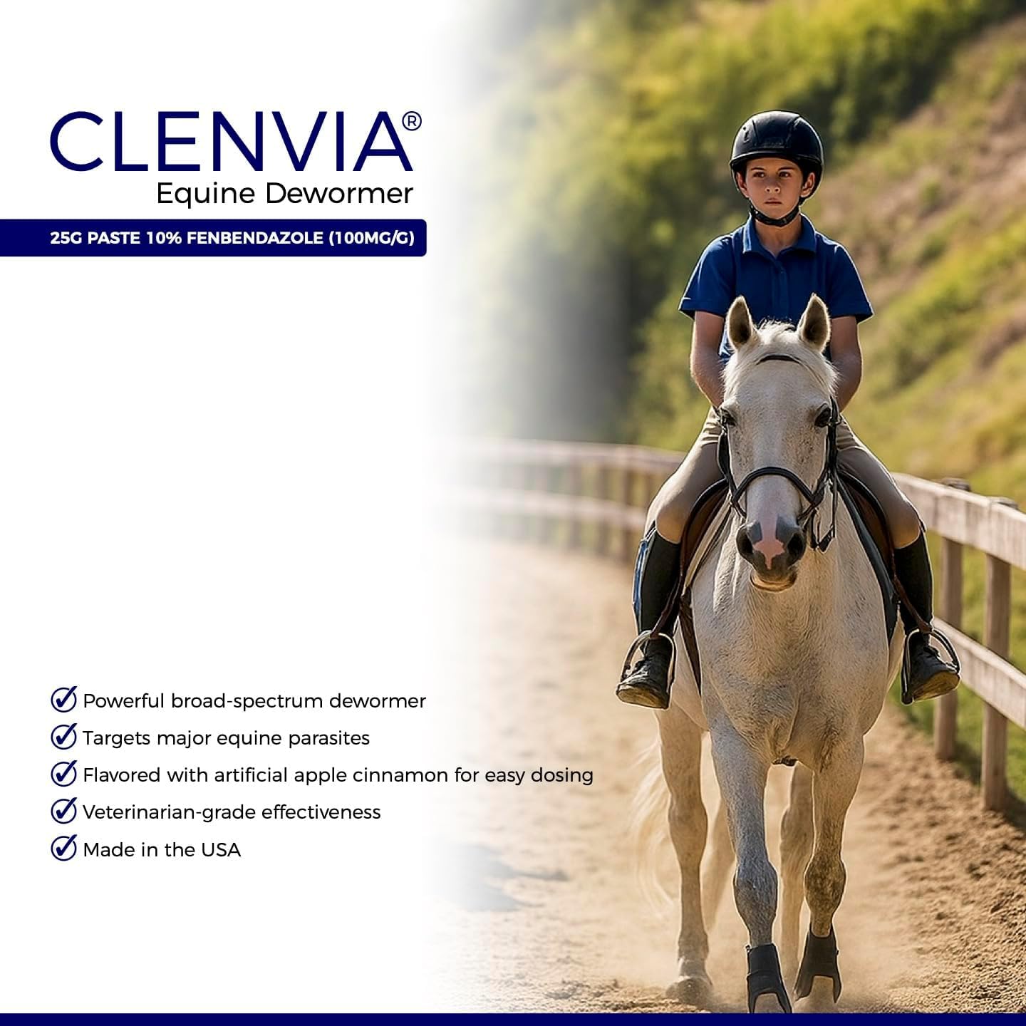 Pasta para Caballos 10% – 1 Paquete – Jeringas de 25g – Pasta Desparasitante Oral para Caballos de Todas Las Edades – Cuidado Equino Fácil de Administrar