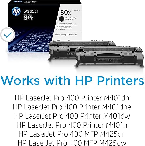 Miniatura 2 de HP 80X CF280X CF280XD cartucho de tóner, alta productividad, 2 unidades