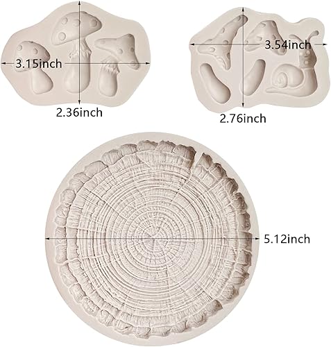 Miniatura 2 de Moldes de silicona para pastel de tocón de madera, moldes de silicona para hongos caracoles, chocolate para decoración de pasteles, adornos de