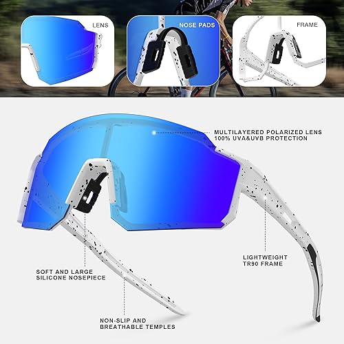 Miniatura 3 de MVPTGRS Polarized Sports Sunglasses for Men Women, Mens Sunglasses with UV Protection for Fishing Driving Softball Golf